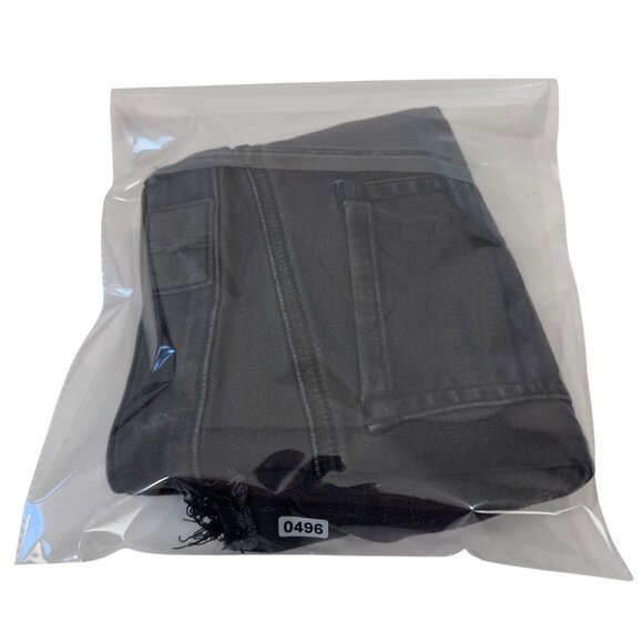 American Eagle Black Denim Mid Rise Distressed Shorts Women SZ 2 Button Fly - Picture 12 of 12